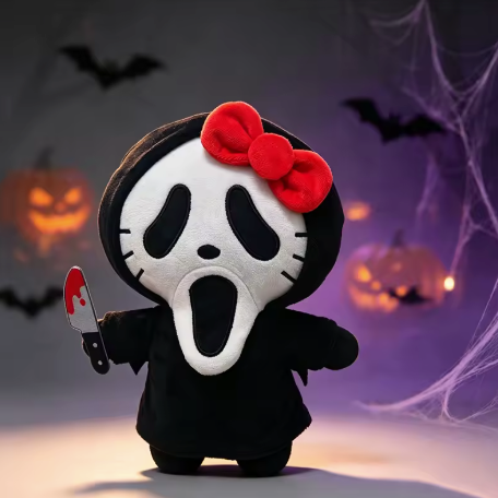 Ghostface Hello Kitty Plush — Red Bow