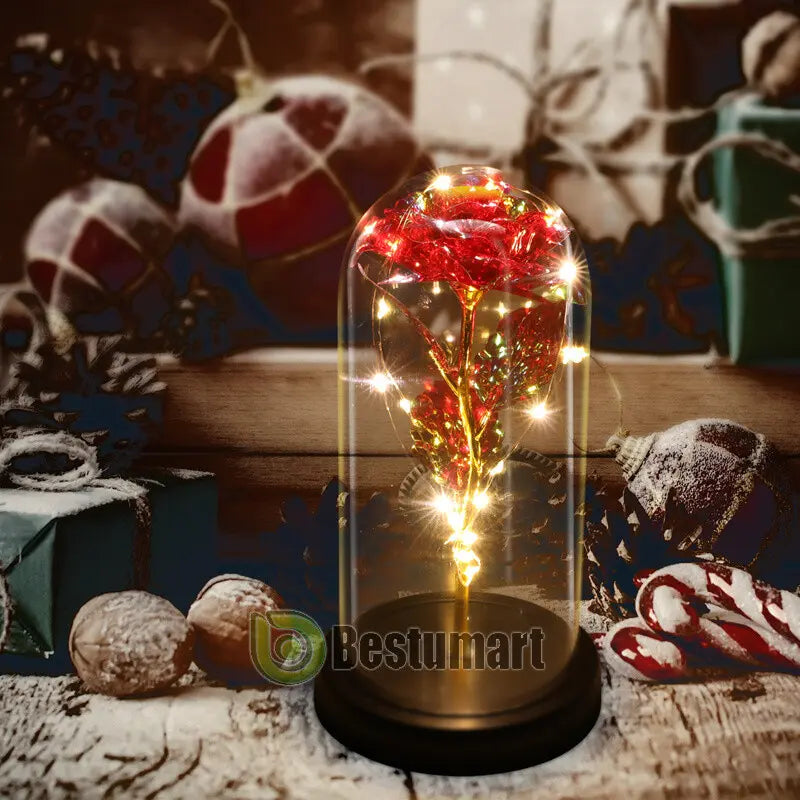 Infinity Rose LED Dome — Red