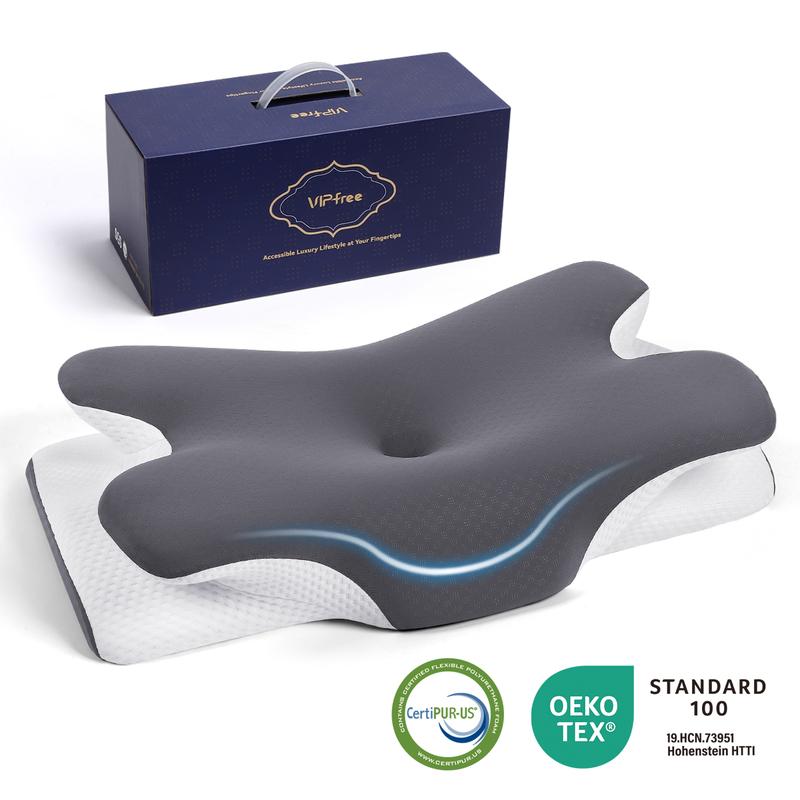 VIPfree Cooling Memory Foam Neck Pillow — Adjustable