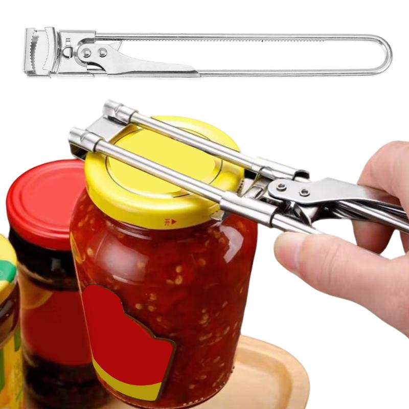 Adjustable Stainless Steel Jar Opener — Manual Lid Gripper