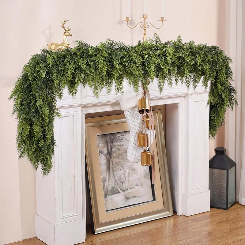 LVZHIYUAN Cedar Garland — 2-Pack, 6ft Real-Touch Greenery