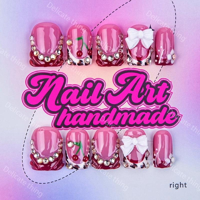 Delicatething Y2K Duckbill Press-On Nails — Leopard & Zebra