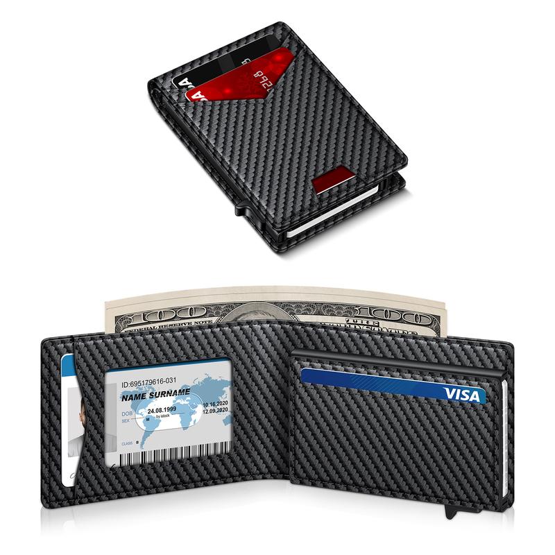 RFID Bifold Wallet — Pop-Up Card Holder & Money Clip