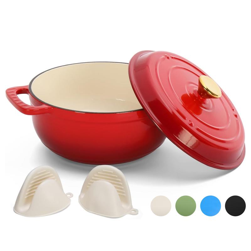 Karlhome Enameled Cast Iron Dutch Oven — 5 / 6 / 7.5 QT