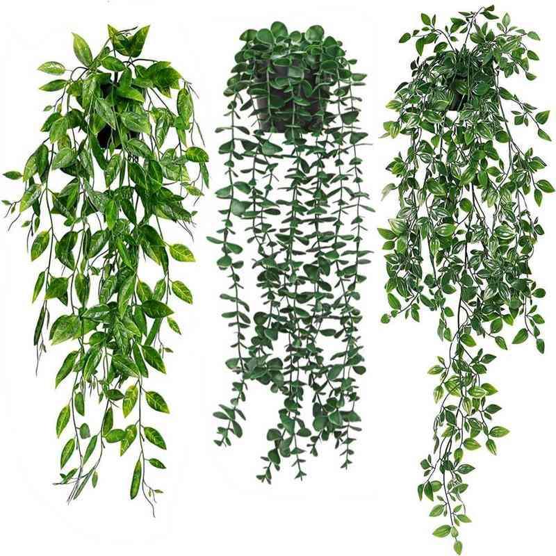 Artificial Hanging Potted Plants — 3-Pack